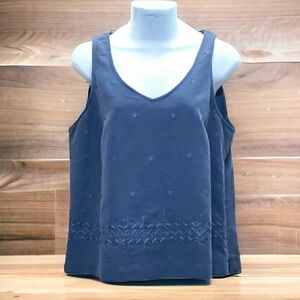 Rafaella Dressy Tank Top, 10, Sleeveless, Side Zip, Tone on tone Embroidery, EUC